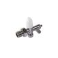 Kartell 10mm white angled lockshield and wheel head radiator valve pair with smooth white finish