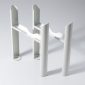 Kartell 2 column insertable radiator feet pair with smooth painted finish for supporting column radiators