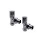Kartell angled chrome modern manual radiator valve pair with polished finish and angled connections