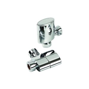 Kartell Aspen Polished Chrome Angled Oval Radiator Valve Pair