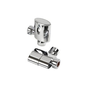 Kartell Aspen Polished Chrome Straight Oval Radiator Valve Pair
