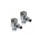 Kartell cube angled chrome modern manual radiator valve pair