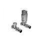 Kartell designer straight chrome thermostatic radiator valve pair with slim TRV head and straight connections