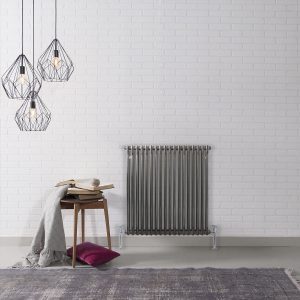 Kartell Laser Klassic 600 x 644mm raw metal 2 column 14 section radiator with traditional rounded columns