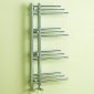 Kartell New York 900 x 500mm chrome designer towel rail with side-opening horizontal round bars