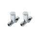 Kartell straight chrome manual radiator valve pair with polished straight bodies and minimalist manual control heads