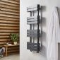 Kartell Tampa 1200 x 500mm anthracite designer towel rail with wide flat rounded-edge bars and three open sections
