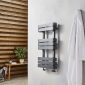Kartell Tampa 850 x 500mm anthracite designer towel rail with wide flat rounded-edge bars and two open sections