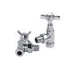 Kartell Times chrome 15mm angled crosshead radiator valve with polished body and traditional cross-head handle
