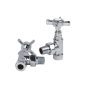 Kartell Traditional Cross Head Angled Radiator Valve n chrome with cross-head handle and angled body