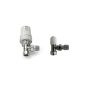 Kartell Twin Pack Angled Radiator TRV Valve Lockshield Tailpiece TPLSTRVSA in white angled thermostatic and lockshield valve set