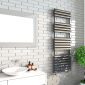 Kartell Venetian 1500 x 500mm anthracite towel radiator with oval horizontal bars