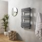 Kartell Venetian 850 x 500mm anthracite towel radiator with oval horizontal bars