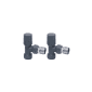 Scudo anthracite angled radiator valves pair for heated towel rails