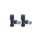 Scudo carbon anthracite angled radiator valves pair for heated towel rails