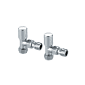 Scudo chrome angled radiator valves pair for heated towel rails
