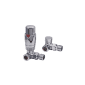 Scudo chrome corner radiator valves pair with thermostatic and lockshield valves