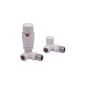 Scudo white corner radiator valves pair with thermostatic and lockshield valves