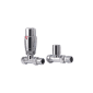 Scudo chrome straight radiator valves pair with thermostatic and lockshield valves