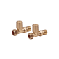 Scudo brushed brass straight radiator valves pair for heated towel rails