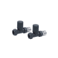 Scudo carbon anthracite straight radiator valves pair for heated towel rails