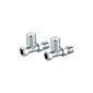Scudo chrome straight radiator valves pair for heated towel rails