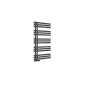 Scudo Elizabeth 1200 x 600mm anthracite designer towel rail with open-ended horizontal flat bars