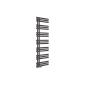 Scudo Elizabeth 1800 x 600mm anthracite designer towel rail with open-ended horizontal flat bars