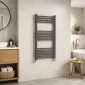 Kartell textured grey towel rail in a modern bathroom, 1000 x 500mm