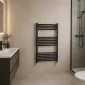 Kartell 22mm straight black towel rail 1000 x 600mm