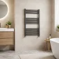Kartell 22mm straight textured grey towel rail 1000 x 600mm