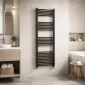 Kartell 22mm straight black towel rail 1600 x 500mm