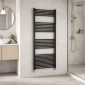 Kartell 22mm straight black towel rail in 1600 x 600mm