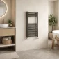 Kartell 22mm straight textured grey towel rail 800 x 400mm