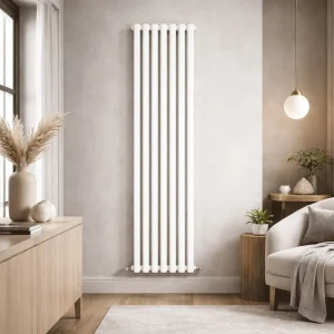 Kartell Aspen 1600 x 430mm Gloss White Vertical Double Radiator