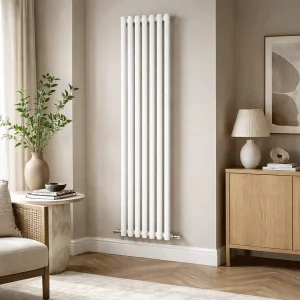 Kartell Aspen 1800 x 430mm Gloss White Vertical Single Radiator