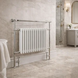 Kartell Las Vegas 945 x 675mm Chrome Towel Rail & White Radiator
