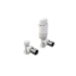 Kartell matt white angled thermostatic radiator valve TRV pair