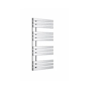 Kartell Oregon chrome flat panel towel rail angled view
