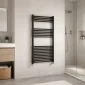 Kartell 22mm straight black towel rail in 1200 x 600mm