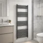 Kartell 22mm straight textured grey towel rail in 1600 x 600mm