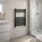 Kartell 22mm straight black towel rail 800 x 600mm