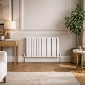Kartell Boston 600 x 420mm Gloss White Flat Panel Single Radiator
