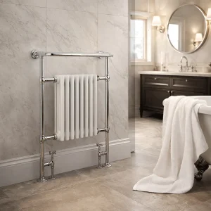Kartell Las Vegas 945 x 500mm Chrome Pipes & White Traditional Radiator